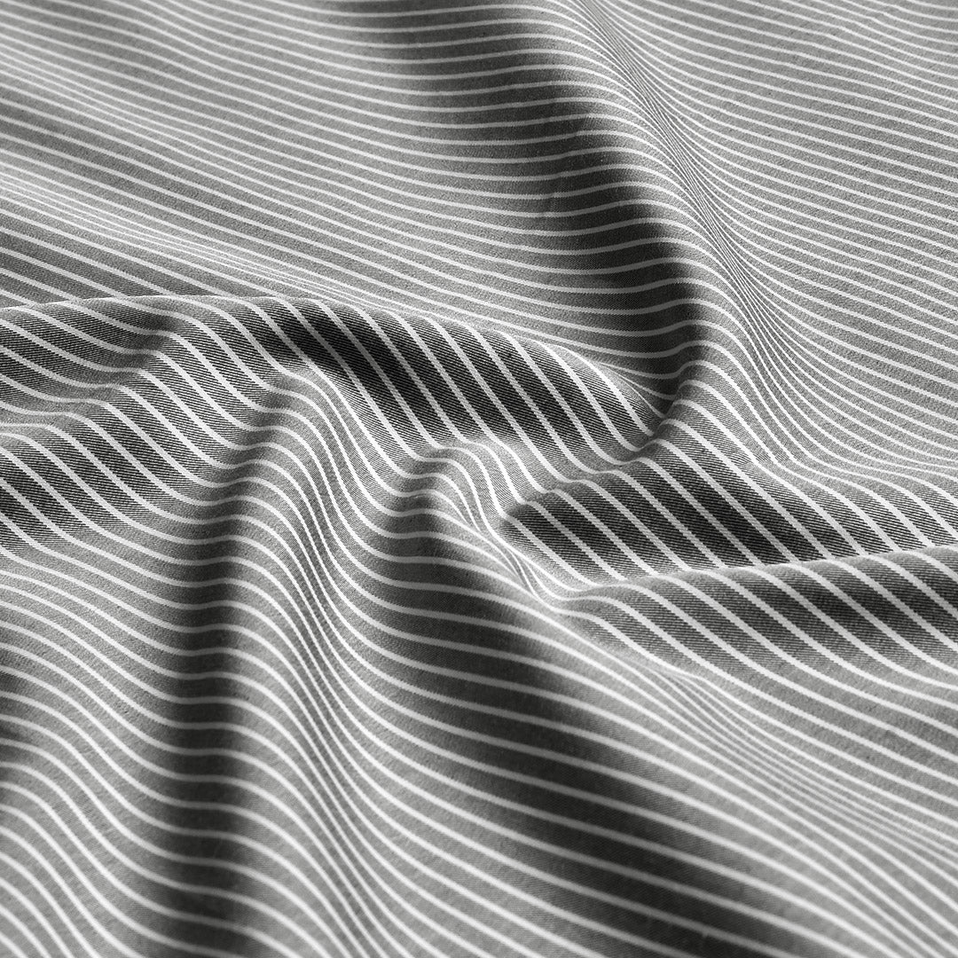 Elegant Dark Grey Small Stripe Shirting Fabric (Precut 3.25 Meter)