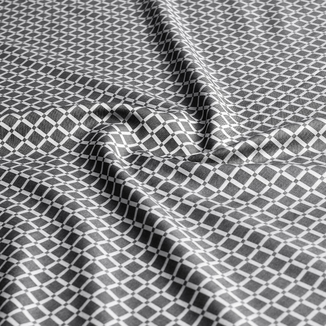 Elegant Grey Medium Check Shirting Fabric (Precut 3.2 Meter)