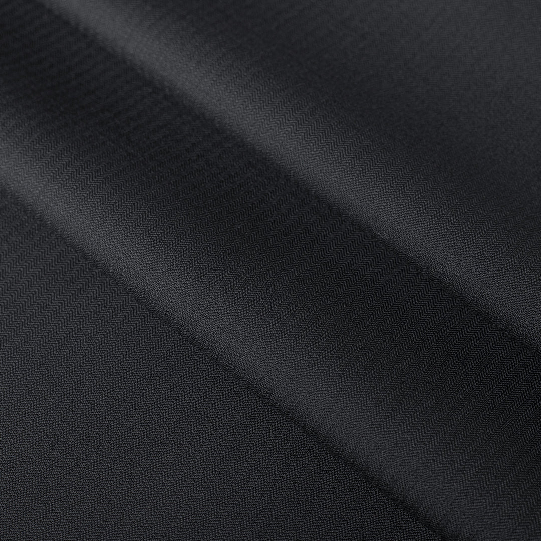 Italian Suiting Black Herringbone Super 110