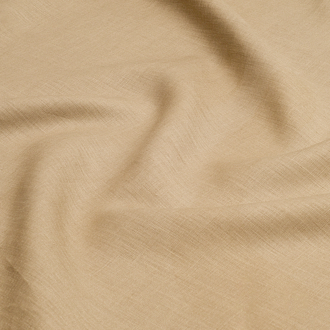 Natural Textured Shirting Linen Camel Fabric