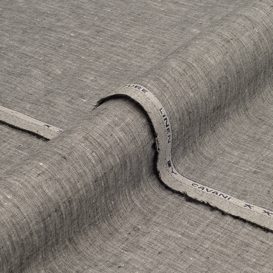 Mix Blended Shirting Linen Medium Grey Fabric