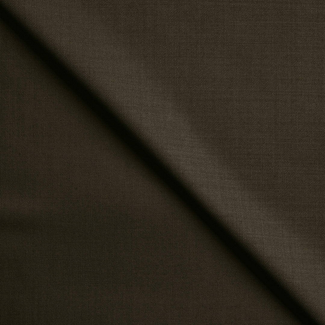 Elegant Olive Green Polyester Wool Suiting Fabric (Precut 3.25 Meter)