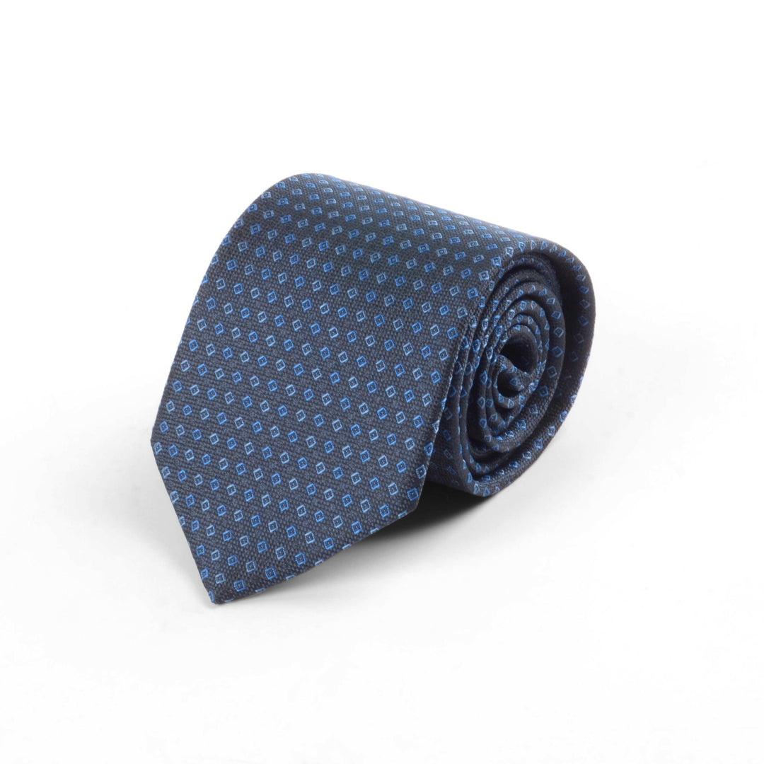 Geometric Pattern  Dark Blue Tie