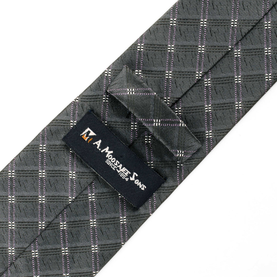 Plaid Checkered Grey Tie