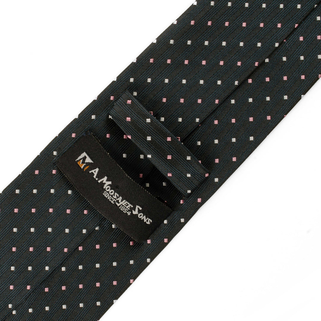Men's Classic Polka Dotted Pattern Dark Blue Tie