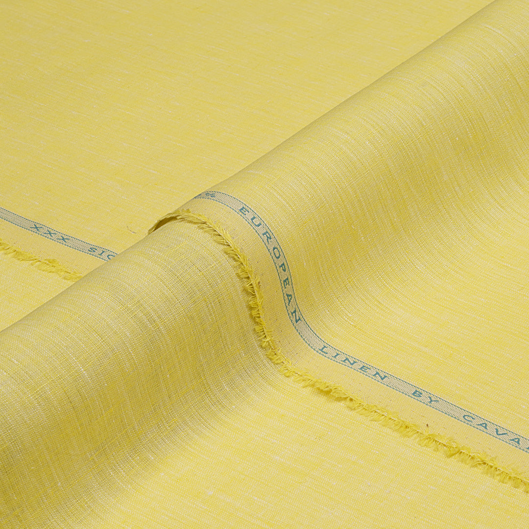 Mix Blended Shirting Linen Yellow Fabric