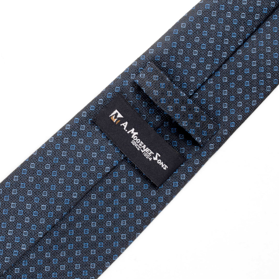 Men's Premium Geometric Pattern Dark Blue Tie