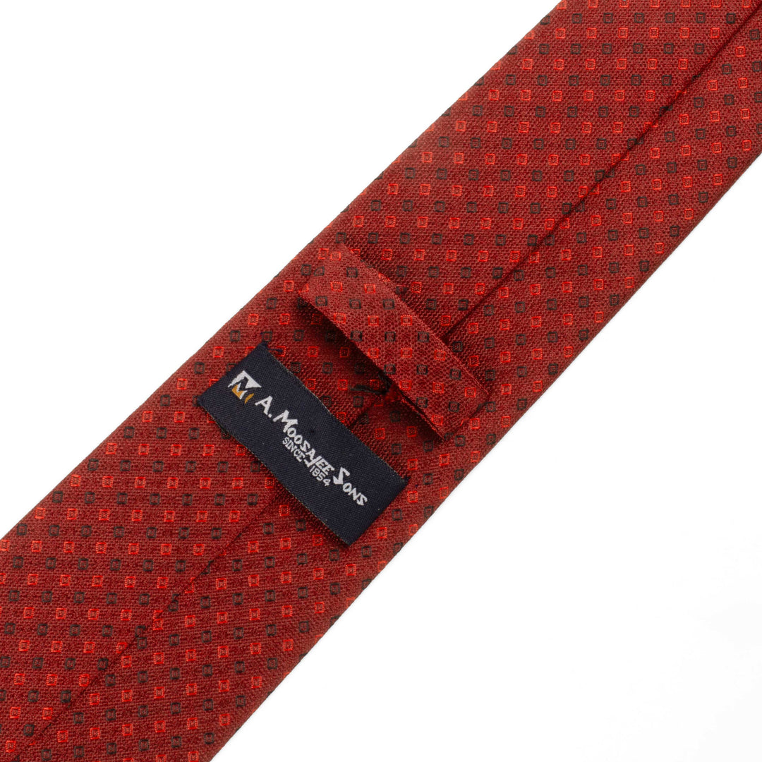 Men's Premium Shepperd Check Pattern Maroon Tie