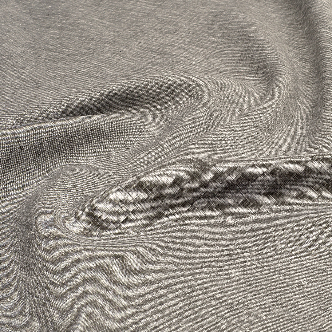 Mix Blended Shirting Linen Medium Grey Fabric