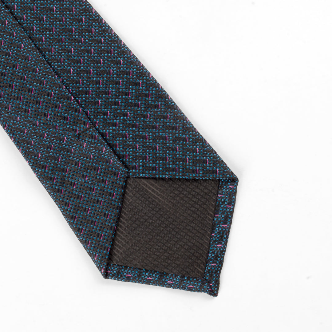 Men's Premium Glan Check Satin Blue Tie
