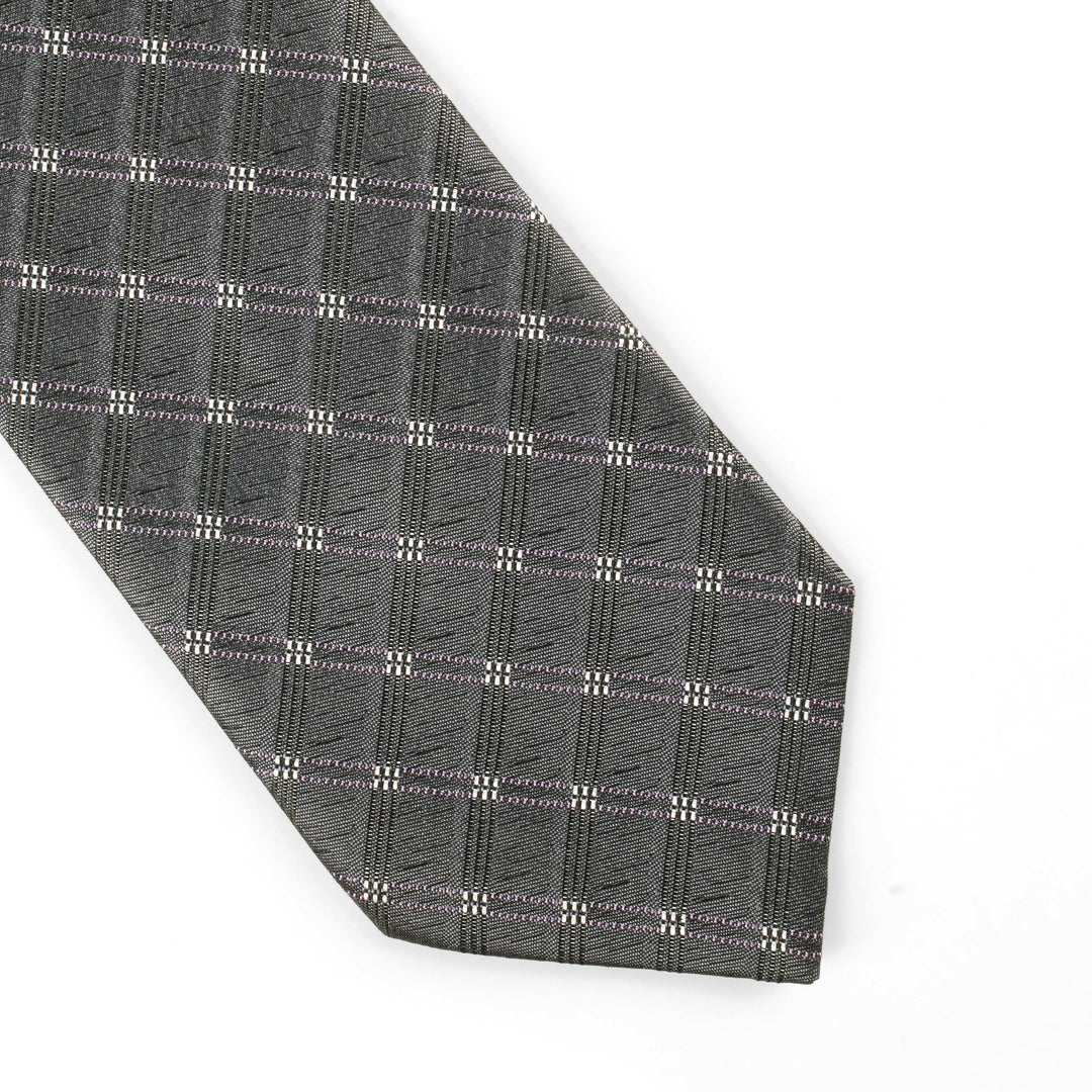 Plaid Checkered Grey Tie