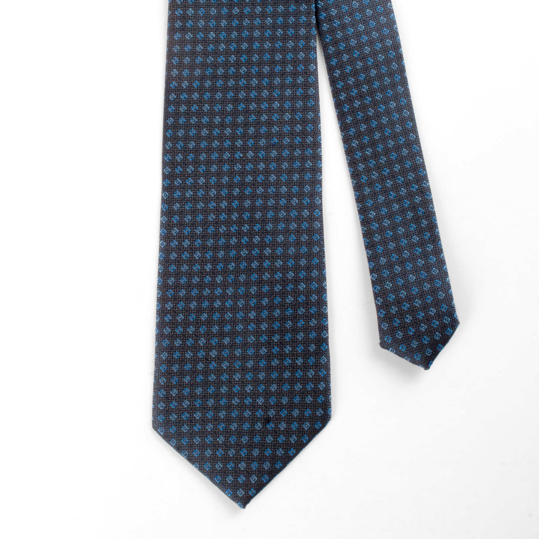 Men's Premium Geometric Pattern Dark Blue Tie