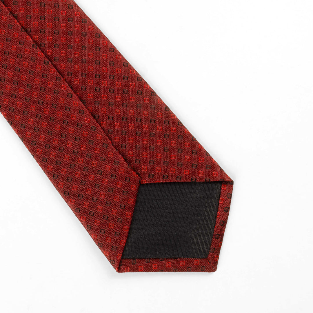 Men's Premium Shepperd Check Pattern Maroon Tie