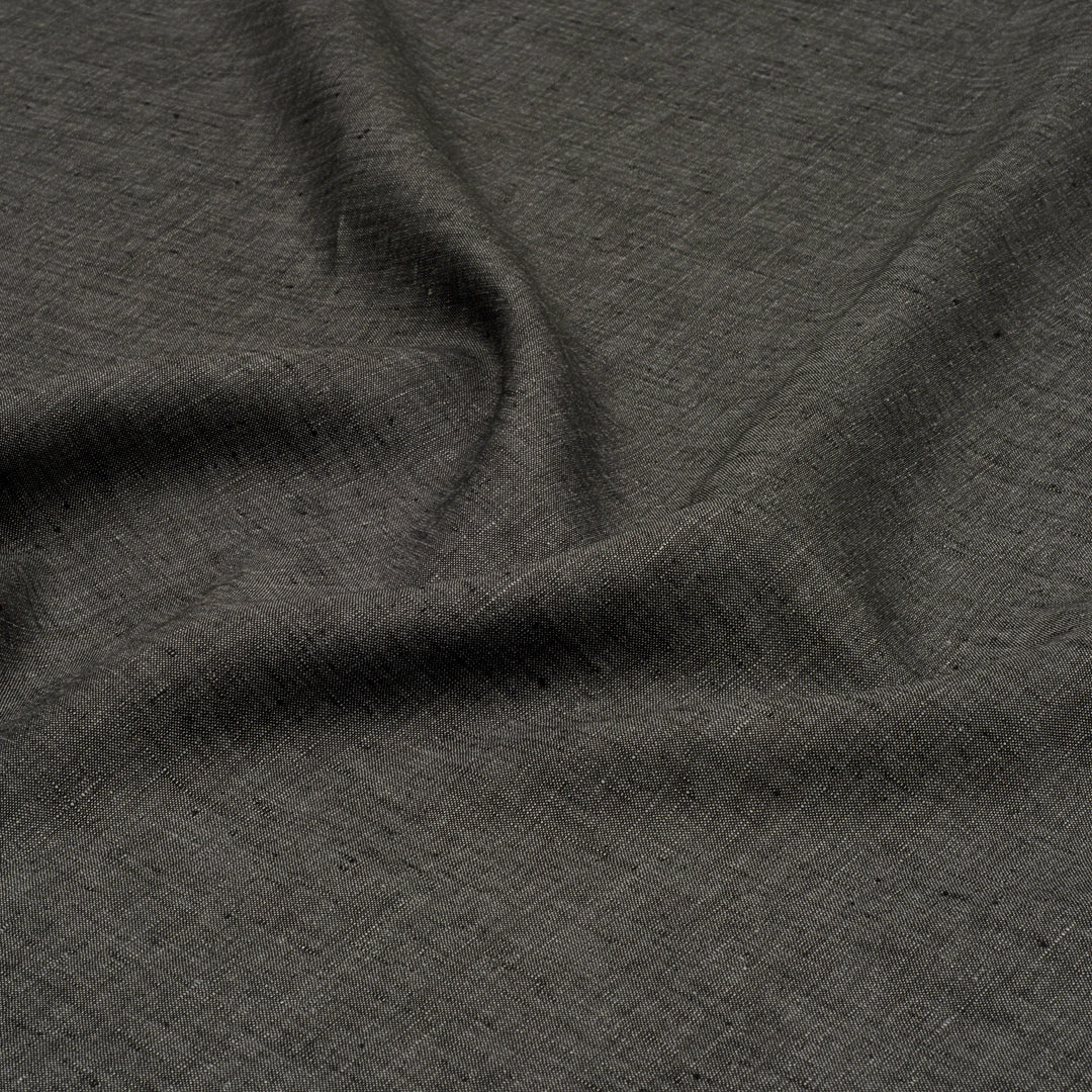 Textured Shirting Linen Dark Grey Fabric