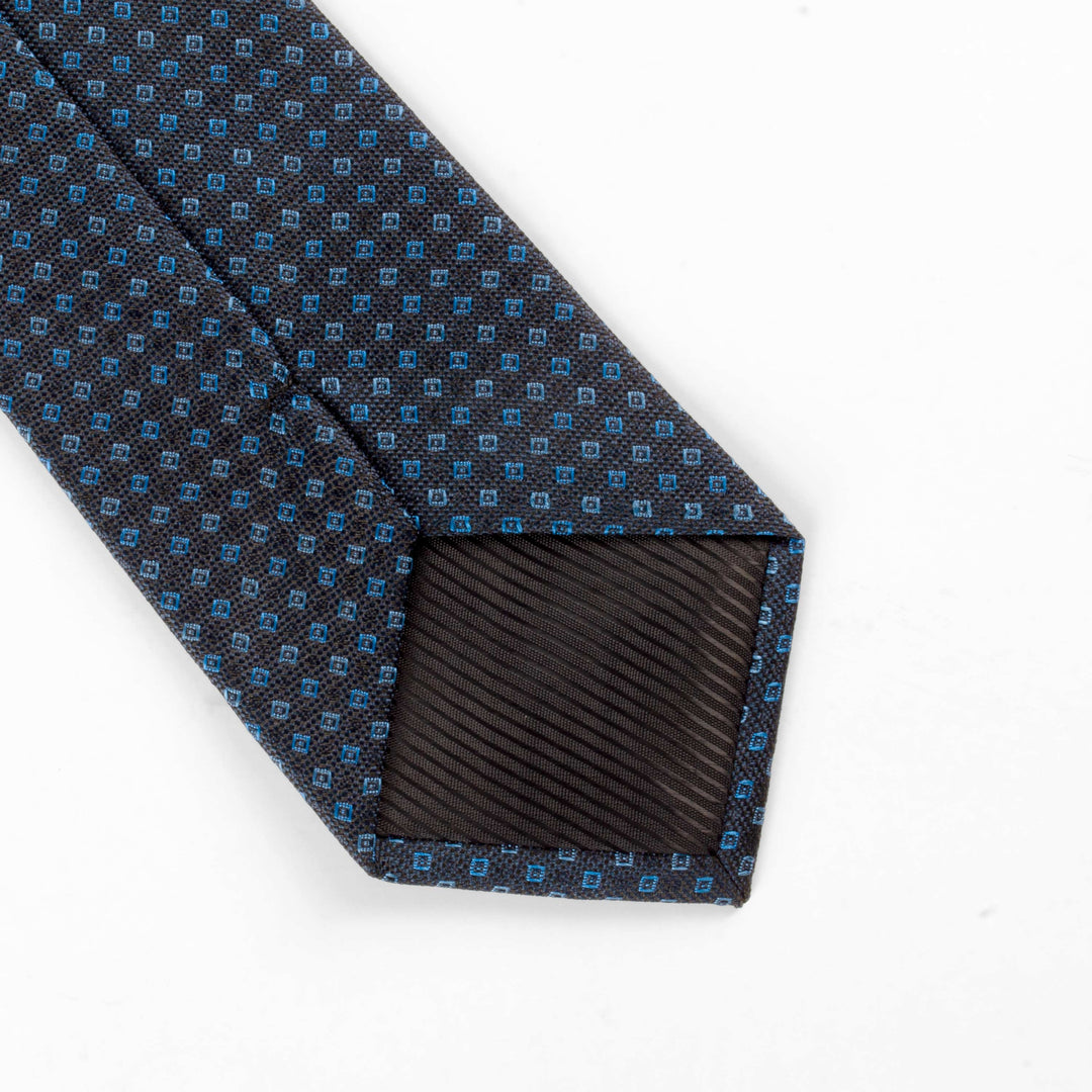 Geometric Pattern  Dark Blue Tie