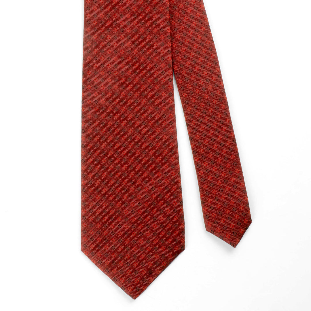 Men's Premium Shepperd Check Pattern Maroon Tie