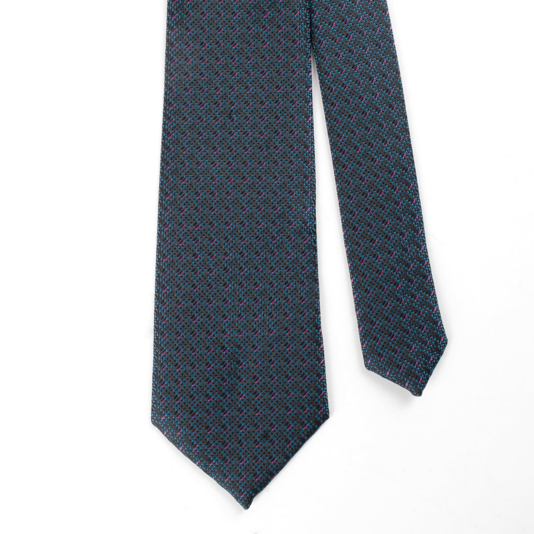 Men's Premium Glan Check Satin Blue Tie