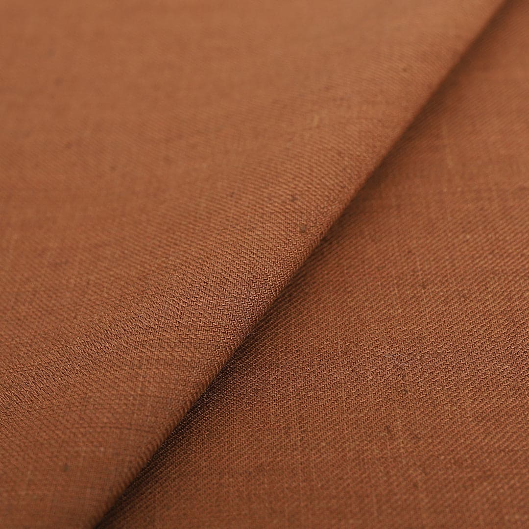 Linen Rust Brown Textured