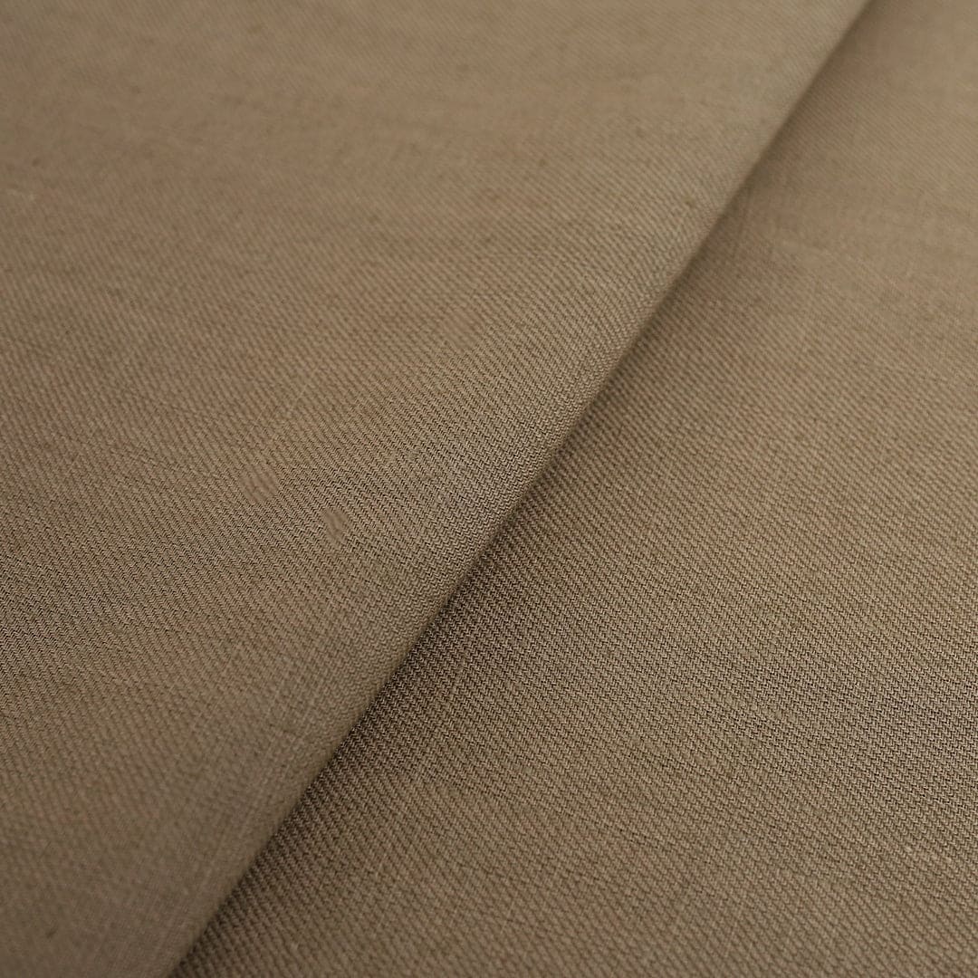 Linen Olive Brown Textured