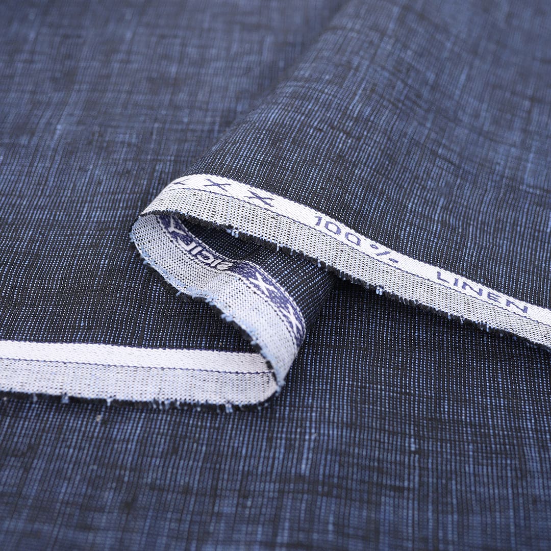 Linen Denim Blue Textured