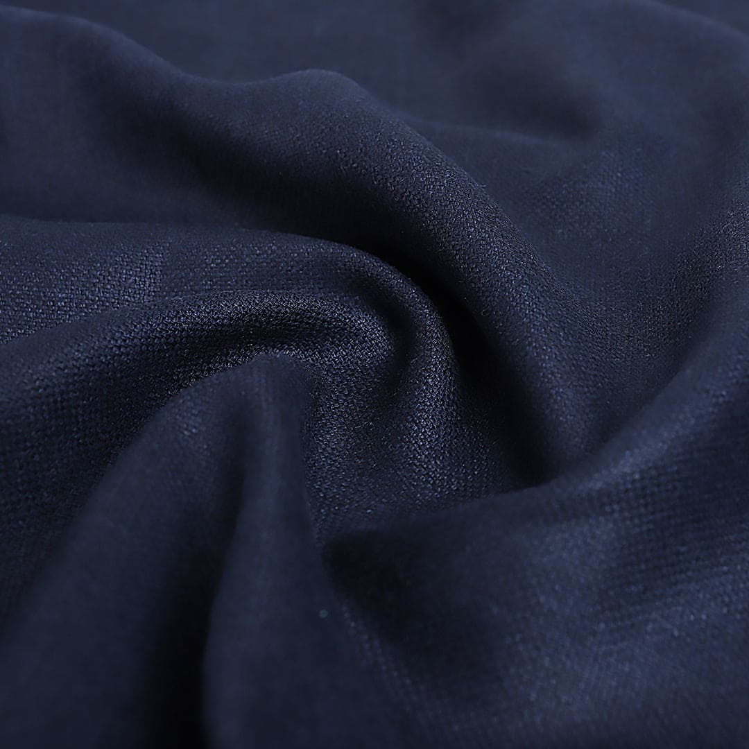 Linen Navy Blue Textured