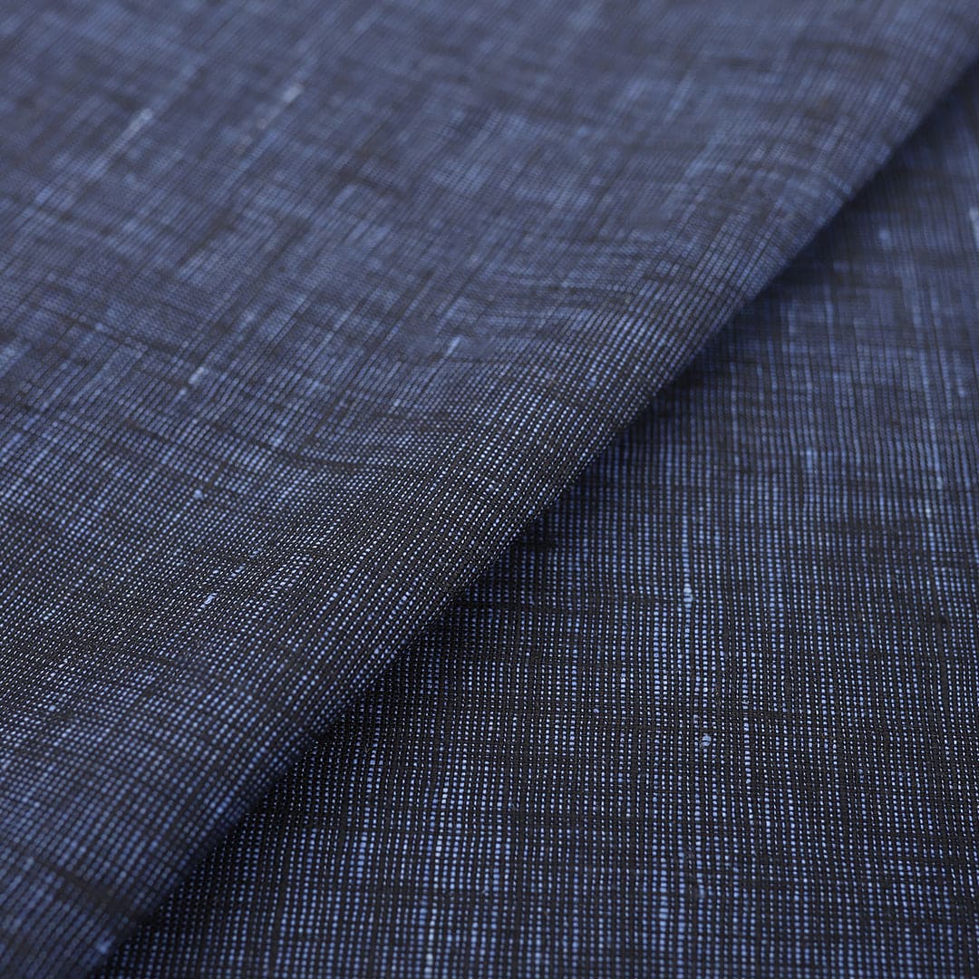 Linen Denim Blue Textured