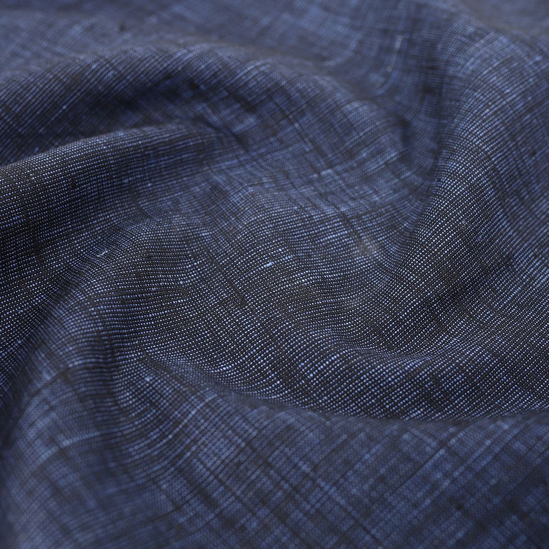 Linen Denim Blue Textured