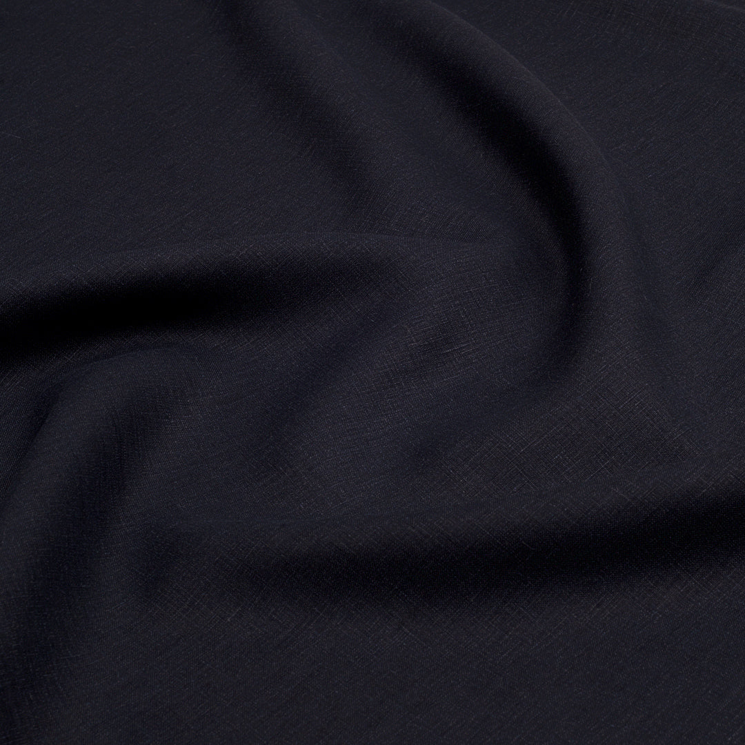 Mix Blended Shirting Linen Dark Blue Fabric