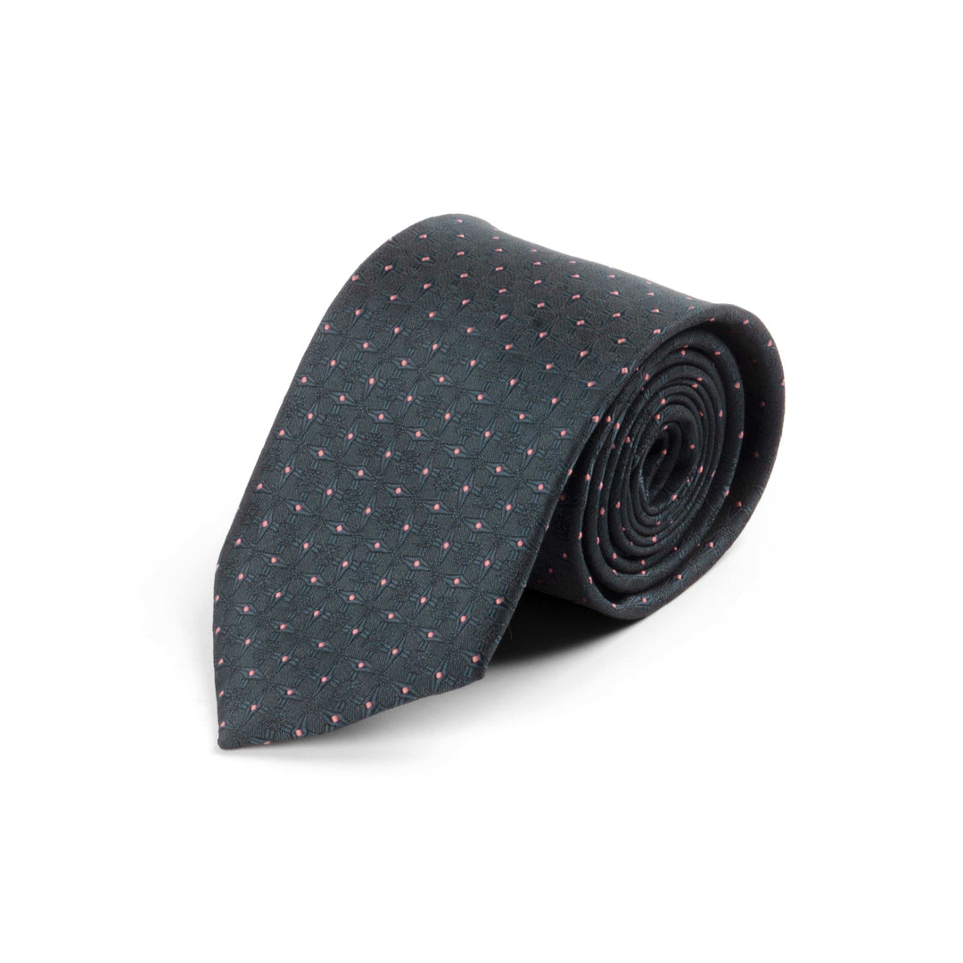 Men's Classic Self Dotted Pattern Blue Satin Tie