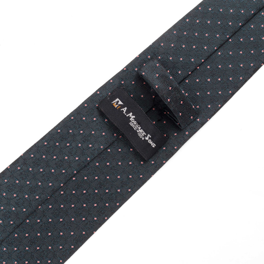 Men's Classic Self Dotted Pattern Blue Satin Tie