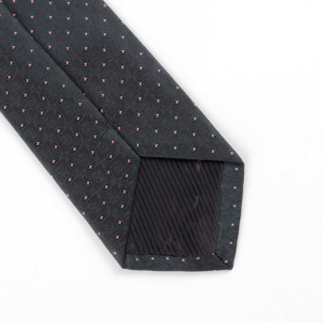 Men's Classic Self Dotted Pattern Blue Satin Tie