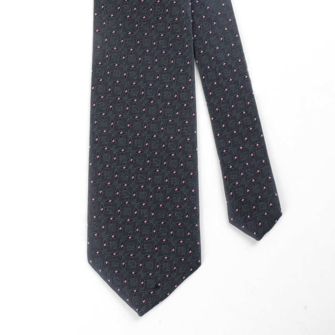 Men's Classic Self Dotted Pattern Blue Satin Tie