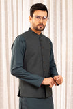 Tehzeb Dark Green Waistcoat