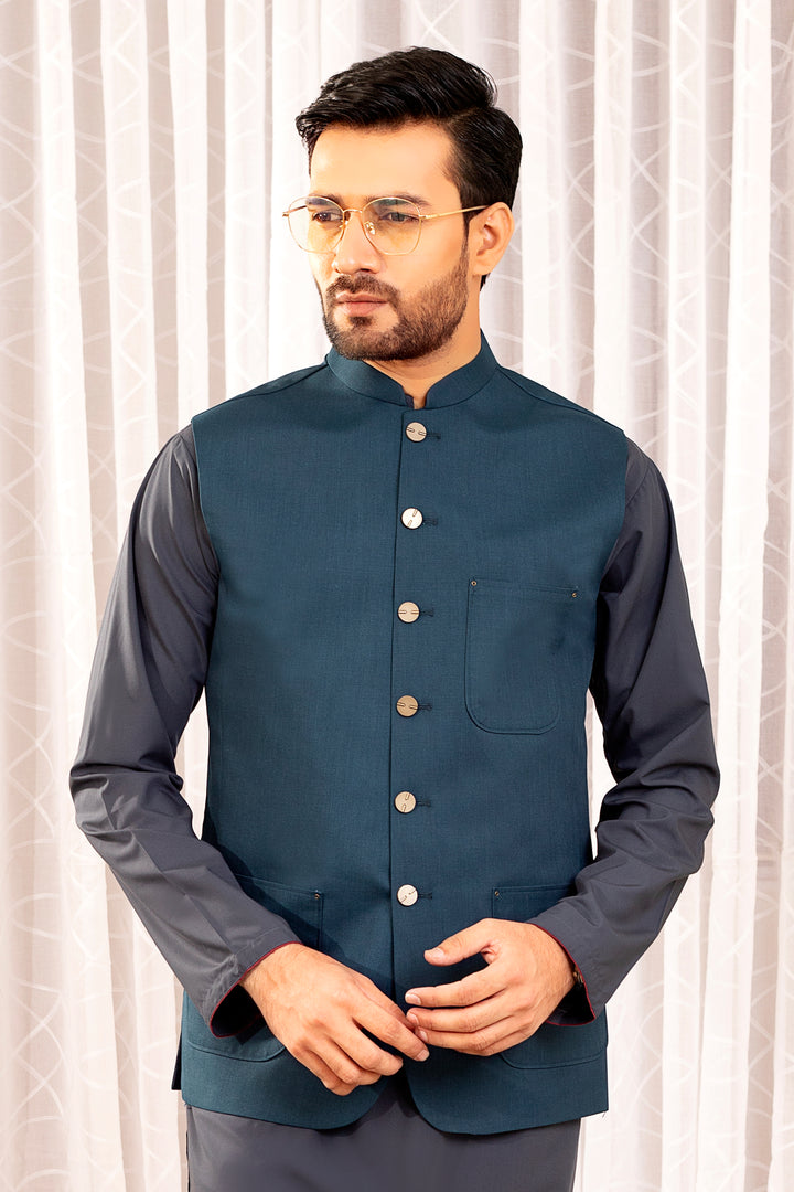 Andaaz Teal Waistcoat