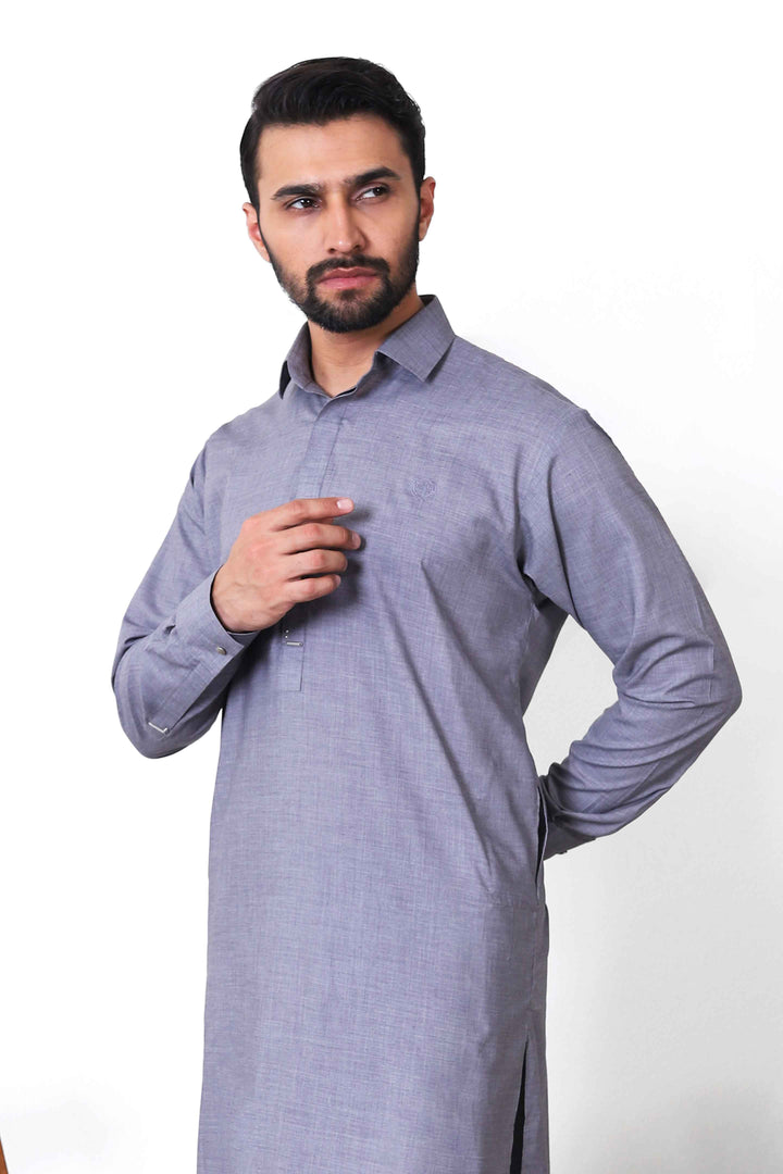 Bashar Dark Grey Kameez Shalwar