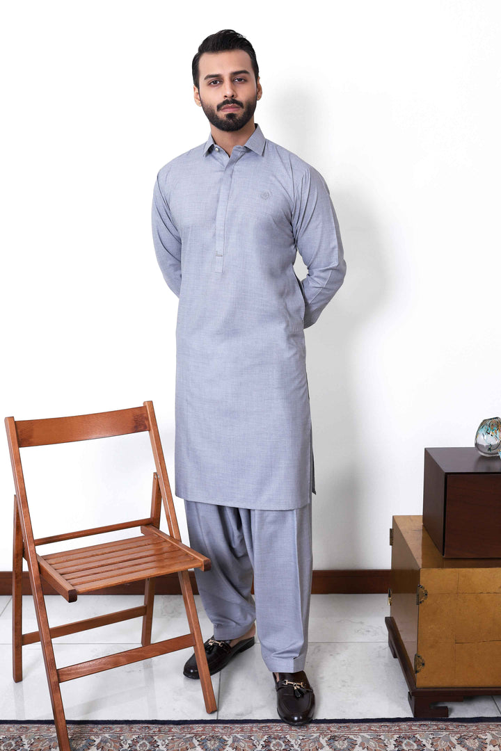 Bashar Grey Kameez Shalwar