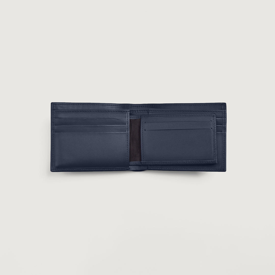 Navy Blue Inner Flap Bifold Leather Wallet