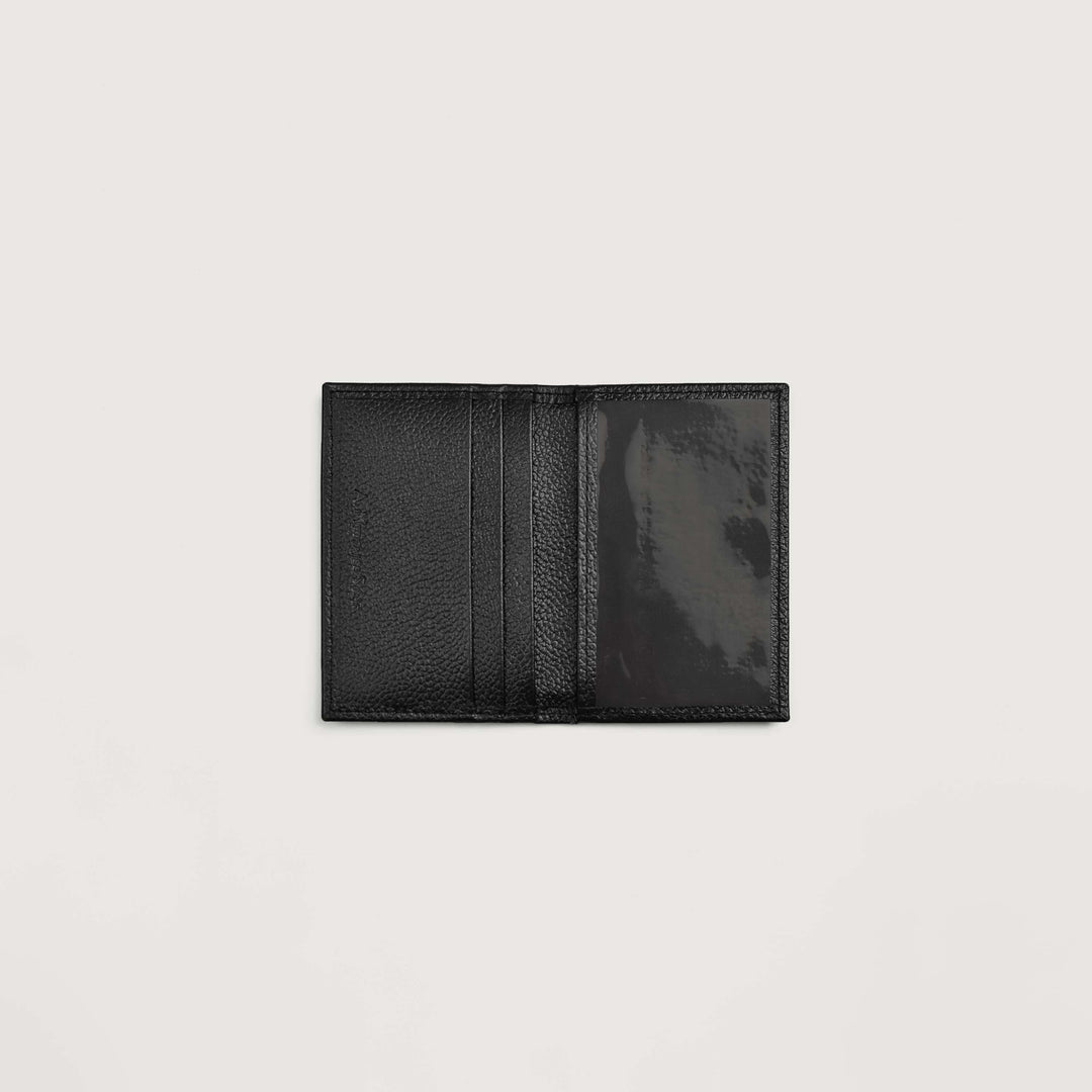 Men's Black Leather Compact Card Holder