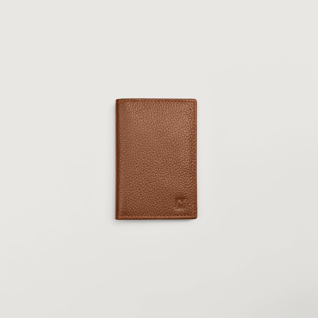 Men's Tan Leather Compact Card Holder