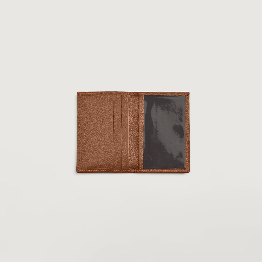 Men's Tan Leather Compact Card Holder