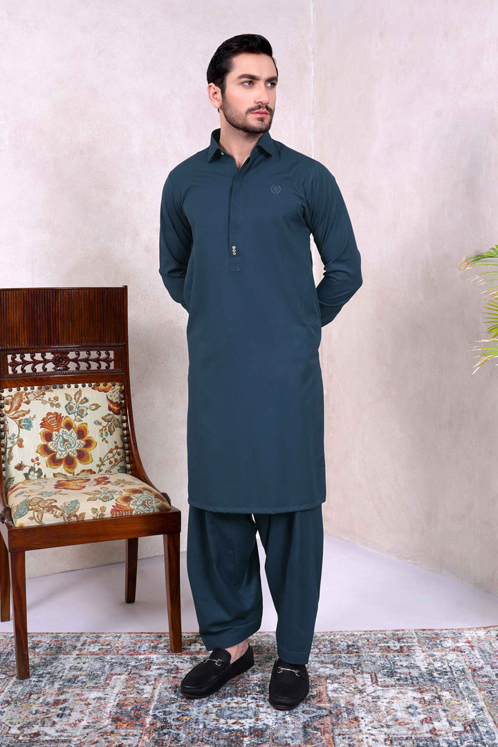 Sard-Daar Teal Kameez Shalwar
