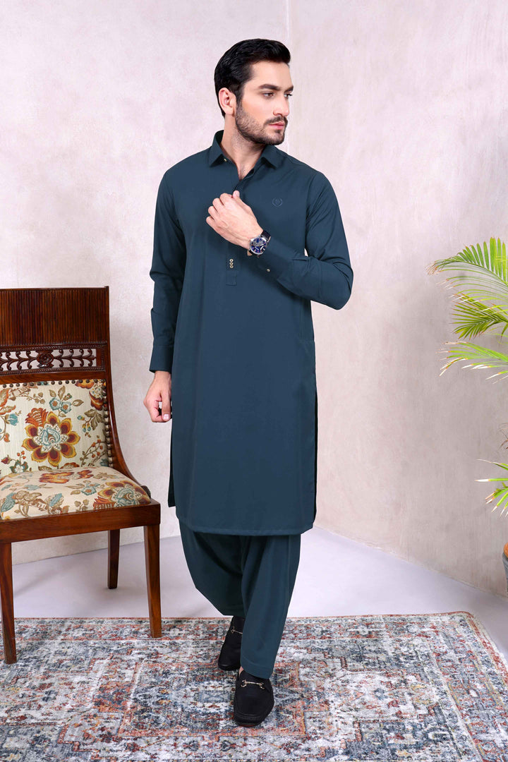 Sard-Daar Teal Kameez Shalwar