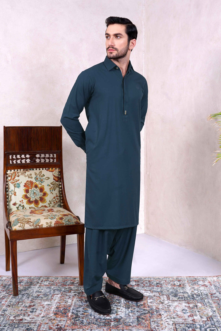 Sard-Daar Teal Kameez Shalwar