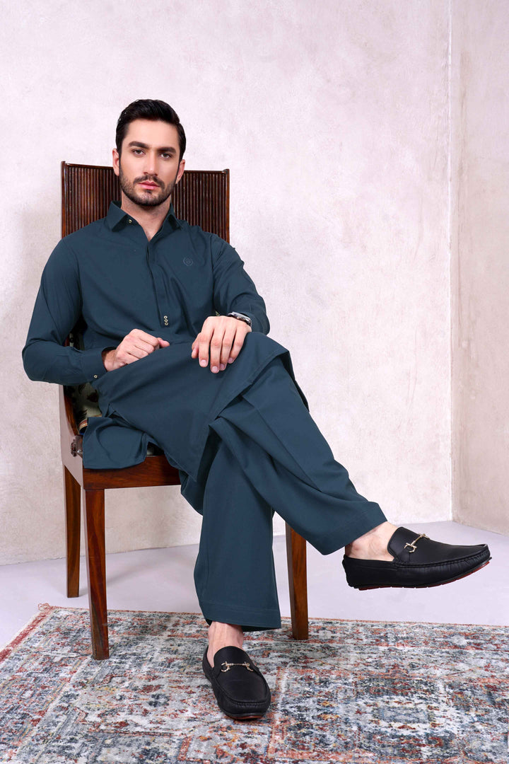 Sard-Daar Teal Kameez Shalwar