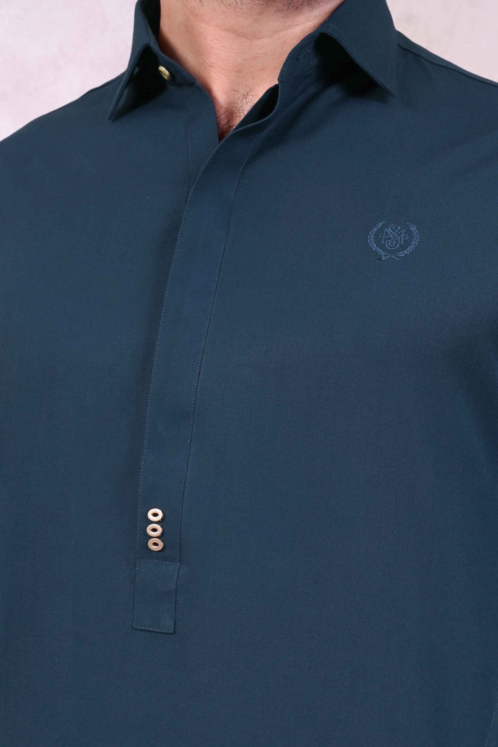 Sard-Daar Teal Kameez Shalwar