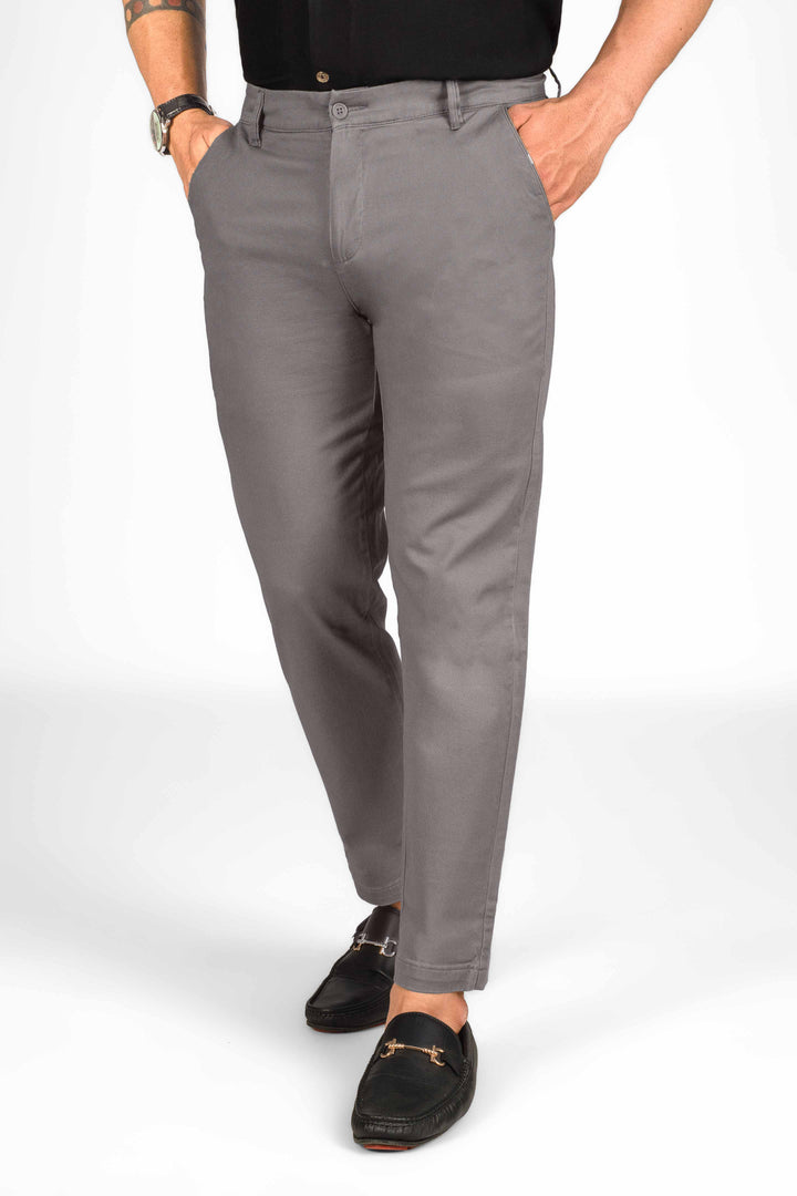 Men's Classic Grey Slim Fit Chinos