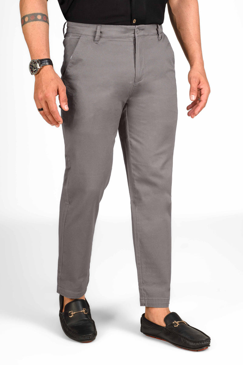 Men's Classic Grey Slim Fit Chinos – A.Moosajee Sons