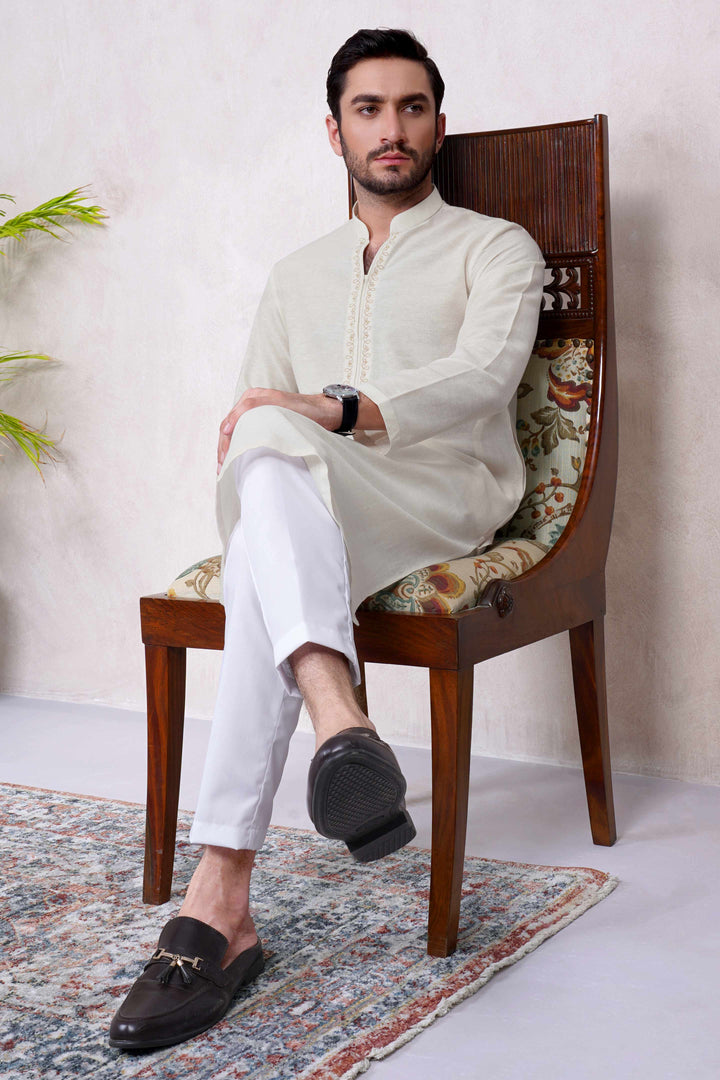 Festive Karandi Cream Kurta