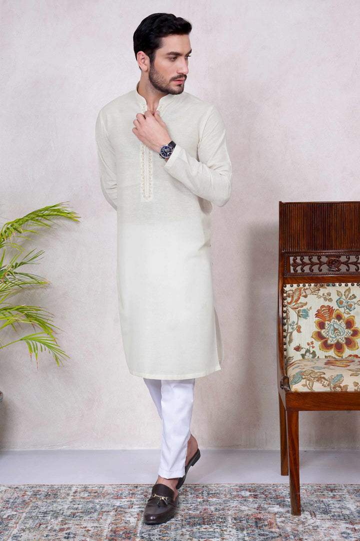 Festive Karandi Cream Kurta