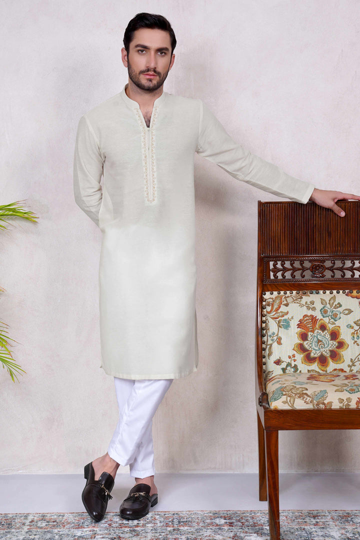 Festive Karandi Cream Kurta